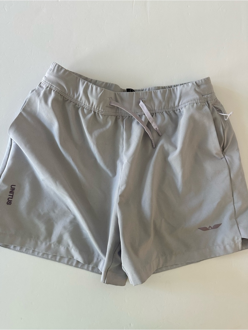 UNITUS Christian Apparel Women’s Light GrayRunning Shorts 4” Inseam, Size Small